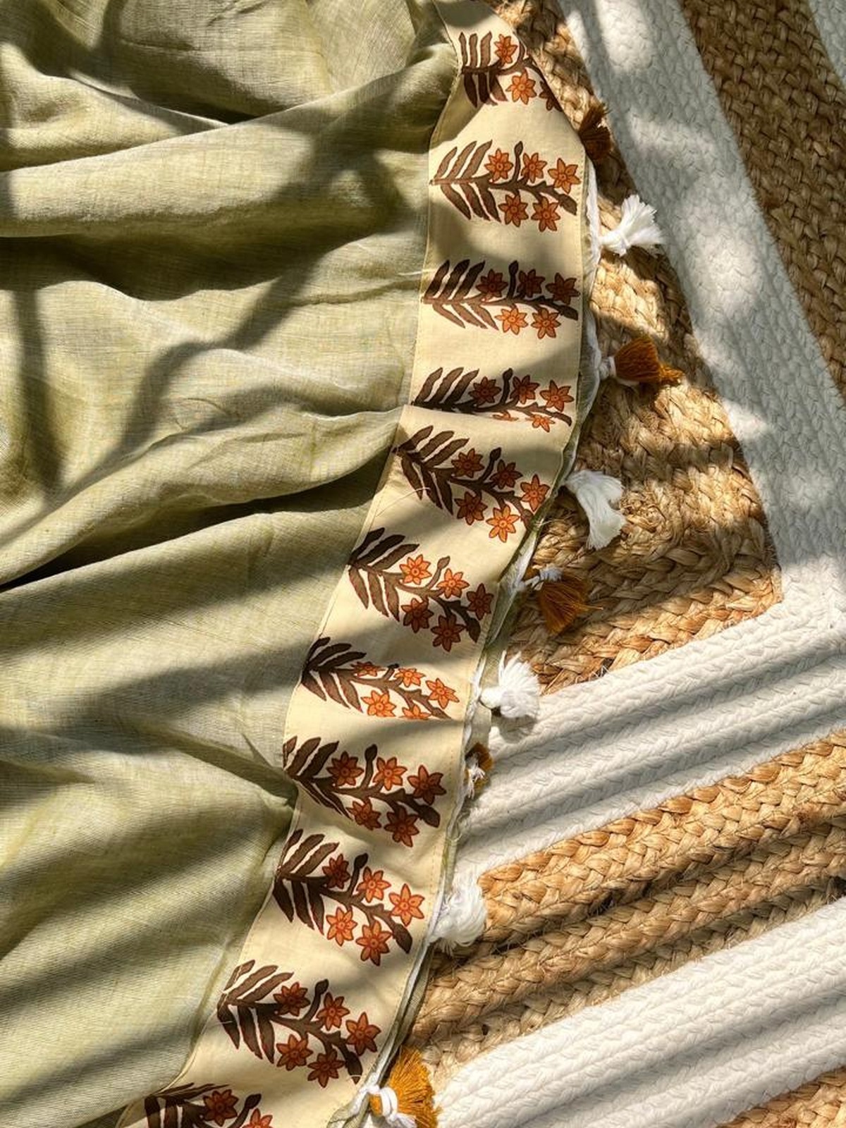 Mull Cotton with Decorative Border