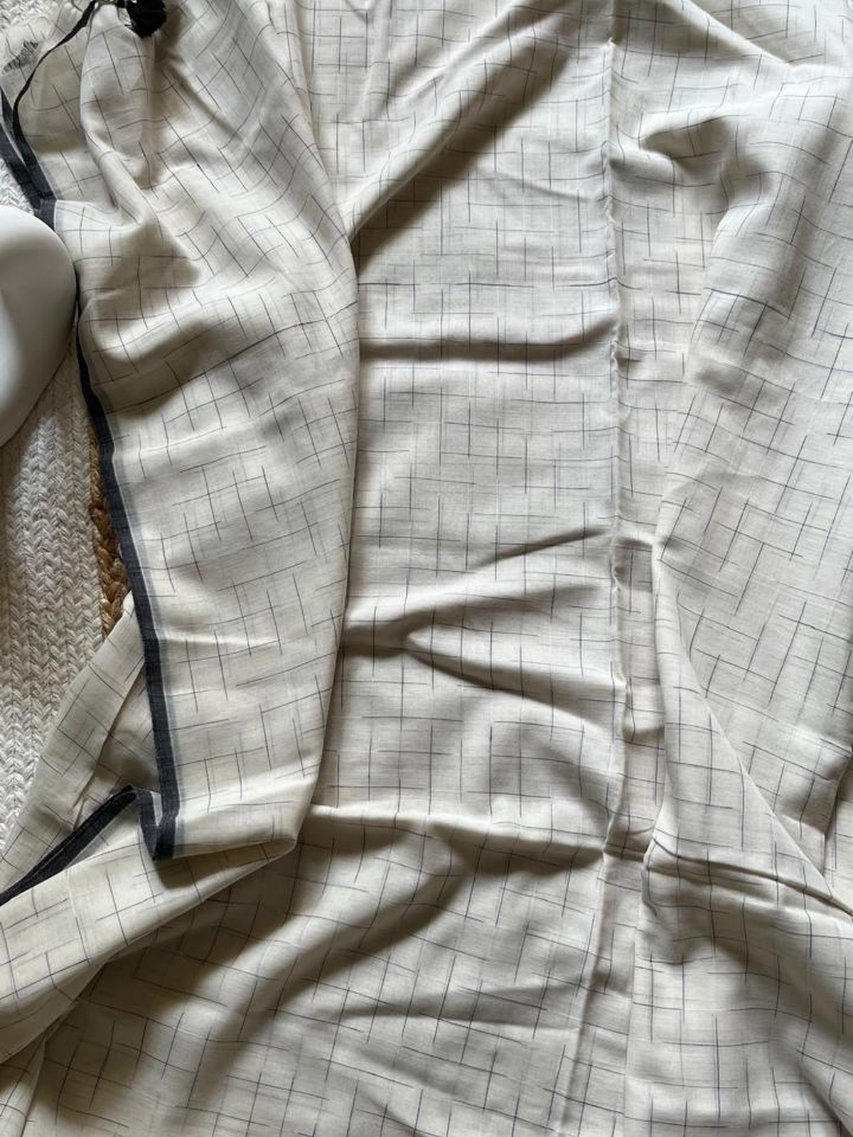 Mul Cotton White Saree